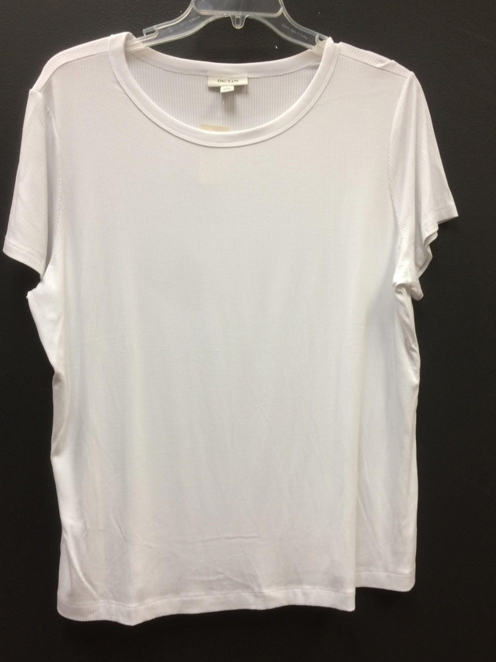 ON 34th Plus White Ribbed Short Sleeve Top Size 3X NWT